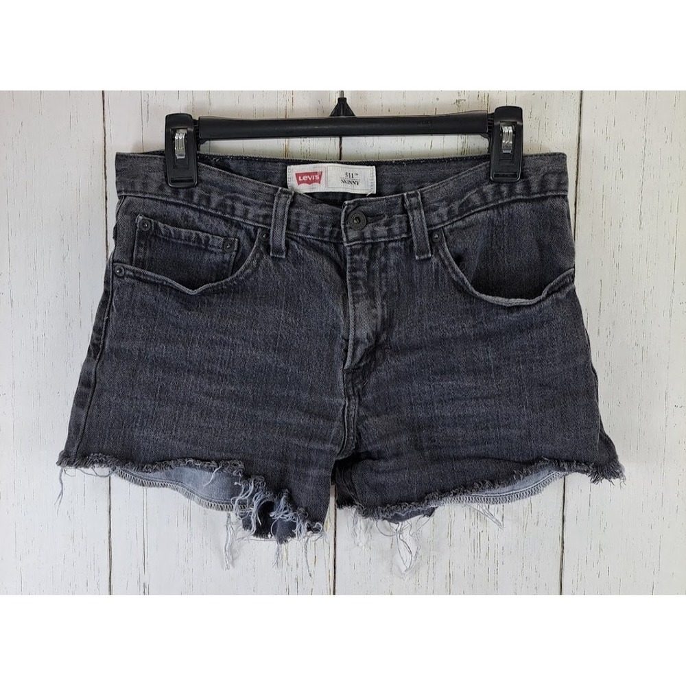 Levis Size 18 Womens Dark Wash Cut Off Jean Shorts
